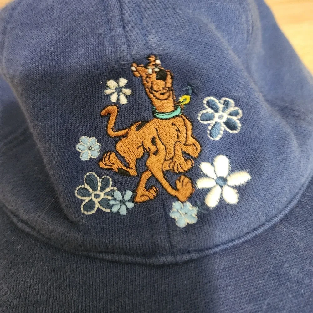 Scooby-Doo Kids Embroidered Baseball Cap Navy Blue Flower Hat Elastic Back